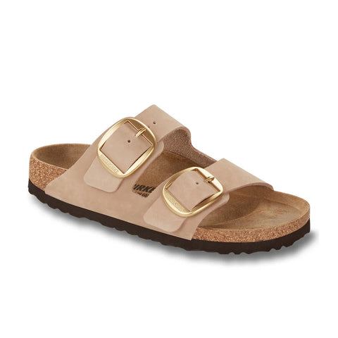 Arizona Big Buckle - Sandcastle - Nubuck Leather - Regular Slides Birkenstock