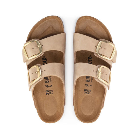 Arizona Big Buckle - Sandcastle - Nubuck Leather - Regular Slides Birkenstock