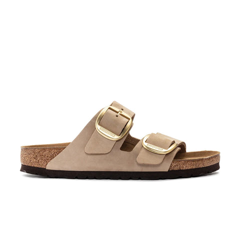 Arizona Big Buckle - Sandcastle - Nubuck Leather - Regular Slides Birkenstock