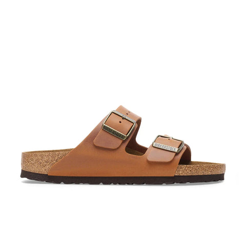 Arizona - Cognac Oiled/Suede Leather - Regular Slides Birkenstock
