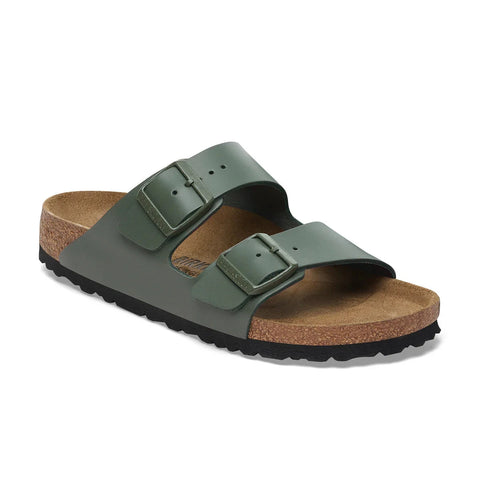 Arizona - Smooth Leather - Thyme - Regular Slides Birkenstock
