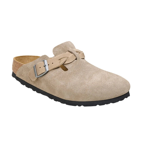 Boston Braided - Taupe Suede - Regular Slides Birkenstock