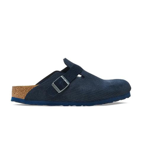 Boston Corduroy - Midnight Embossed - Suede Leather - Regular Slides Birkenstock