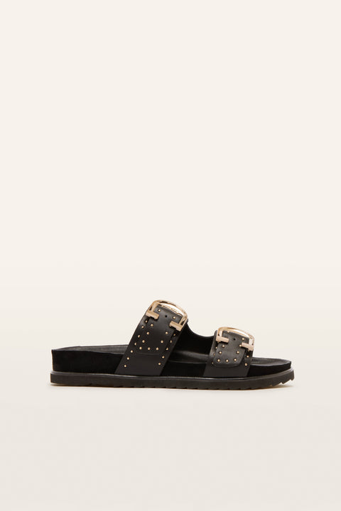 Deon - Womens - Black Stud Slides Frankie4