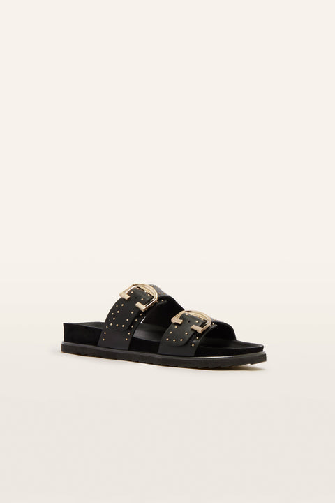 Deon - Womens - Black Stud Slides Frankie4