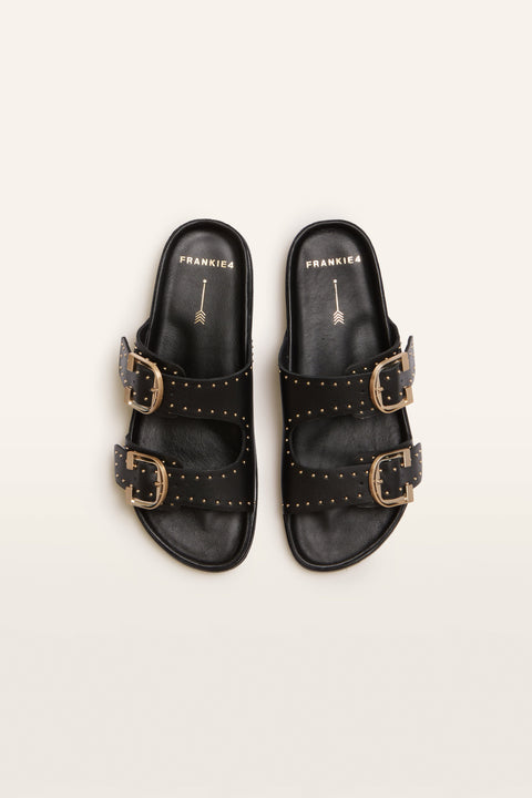 Deon - Womens - Black Stud Slides Frankie4