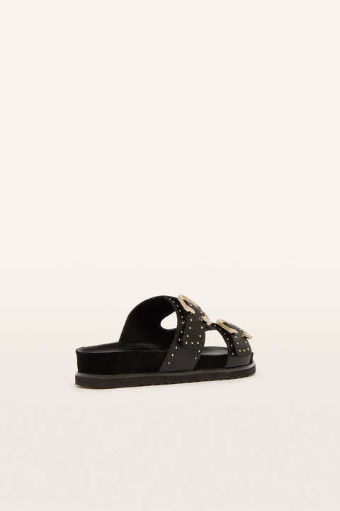 Deon - Womens - Black Stud Slides Frankie4