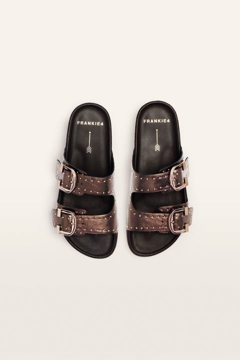 Deon - Womens - Bronze Stud Slides Frankie4