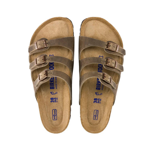 Florida - Soft Footbed - Oiled Leather - Tabacco Brown - Regular Slides Birkenstock