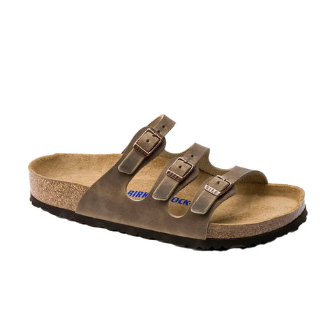 Florida - Soft Footbed - Oiled Leather - Tabacco Brown - Regular Slides Birkenstock