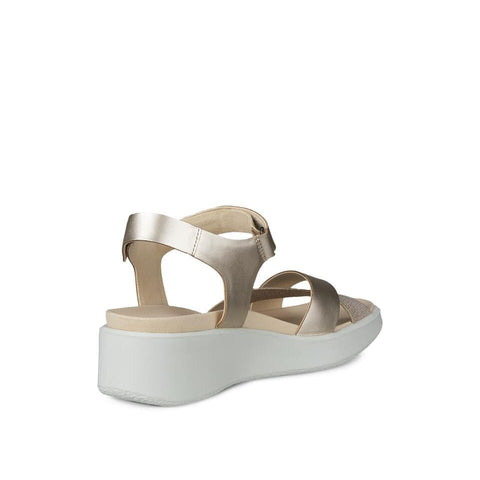 Flowt Wedge Lux - Womens - Pure White/Gold Sandals ECCO
