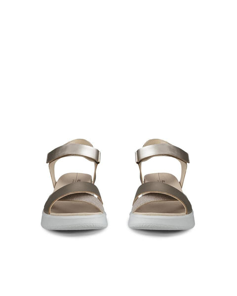 Flowt Wedge Lux - Womens - Pure White/Gold Sandals ECCO
