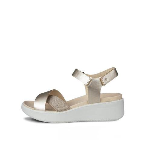 Flowt Wedge Lux - Womens - Pure White/Gold Sandals ECCO
