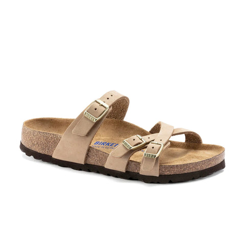 Franca Soft Footbed - Nubuck Leather - Sandcastle - Regular Slides Birkenstock