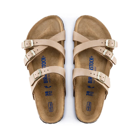 Franca Soft Footbed - Nubuck Leather - Sandcastle - Regular Slides Birkenstock