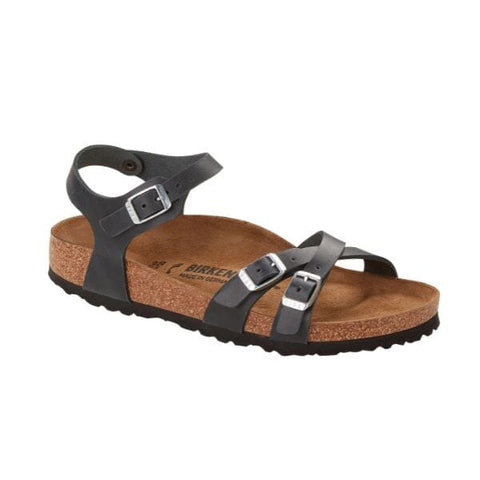 Kumba Oiled Leather (Regular Width) - Black Slides Birkenstock 