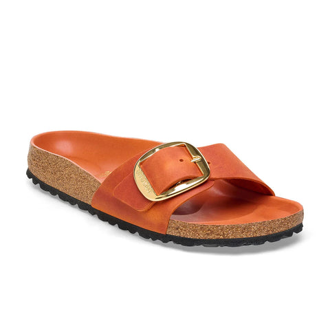 Madrid Big Buckle Burnt Orange Oiled Leather - Regular Slides Birkenstock