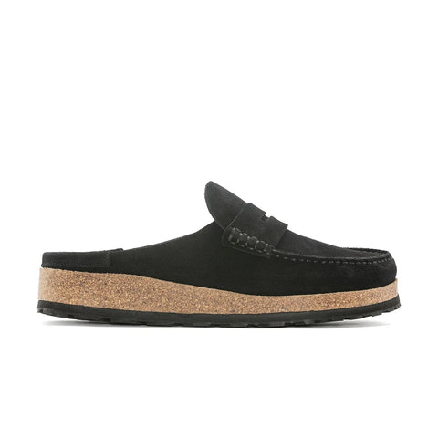 Naples - Suede Leather - Black - Regular Slides Birkenstock