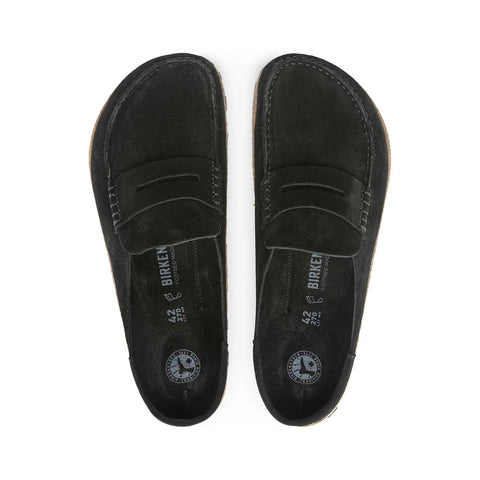 Naples - Suede Leather - Black - Regular Slides Birkenstock