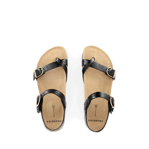 Orla - Black Crinkle Sandals Frankie4