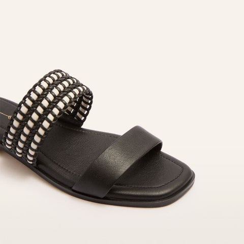 Sloane - Black Weave Slides Frankie4
