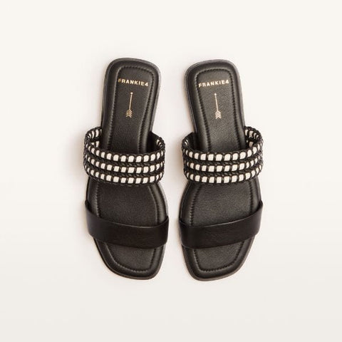 Sloane - Black Weave Slides Frankie4
