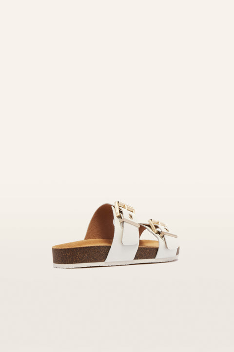 Tommy - Womens - Soft White Tumbled Slides Frankie4