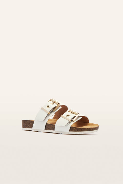 Tommy - Womens - Soft White Tumbled Slides Frankie4