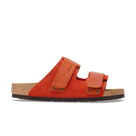 Uji Rust Brown Nubuck/Suede Leather - Regular Slides Birkenstock