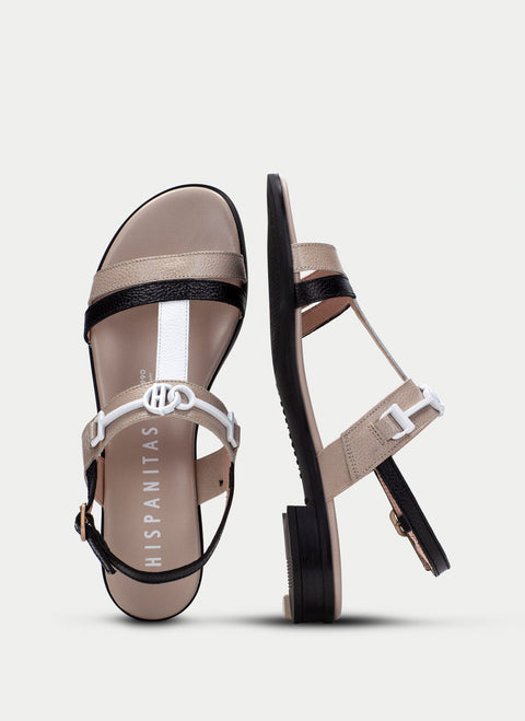 Yakarta Sandal - Womens - Black/Taupe Sandals Hispanitas