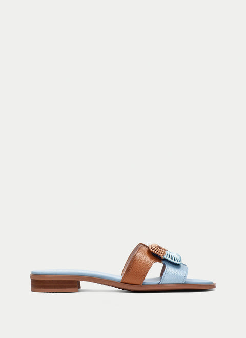 Yakarta Slide - Womens - Blue/Brown Slides Hispanitas