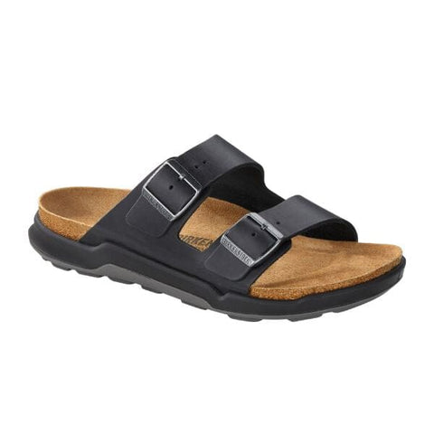 Arizona Cross Town Waxy Oiled Leather (Regular Width) - Black Sandals Birkenstock 