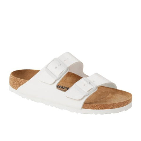 Arizona Smooth Leather (Regular Width) - White Slides Birkenstock 