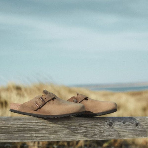 Boston Oiled Leather (Regular Width) - Tabacco Brown Slides Birkenstock 