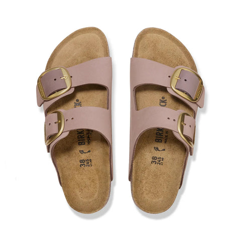 Arizona Big Buckle - Faded Purple Nubuck Leather - Regular Width Slides Birkenstock 