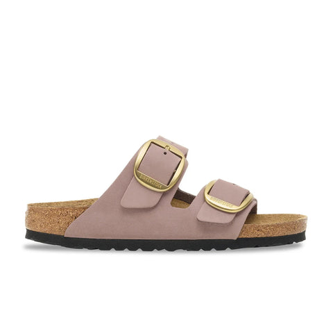 Arizona Big Buckle - Faded Purple Nubuck Leather - Regular Width Slides Birkenstock 