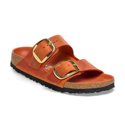 Arizona Big Buckle - Oiled Leather - Burnt Orange - Regular Slides Birkenstock 