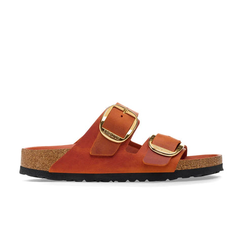 Arizona Big Buckle - Oiled Leather - Burnt Orange - Regular Slides Birkenstock 