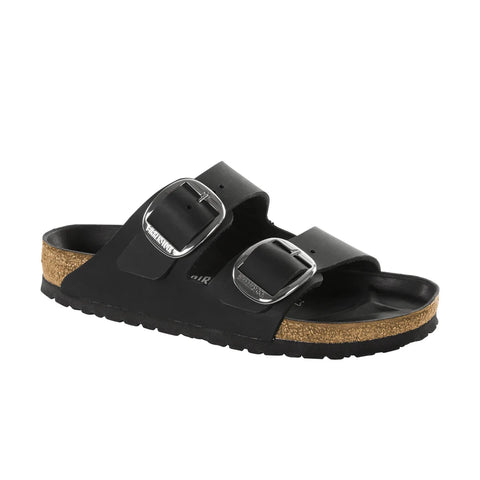 Arizona Big Buckle Oiled Leather (Regular Width) - Black Slides Birkenstock 