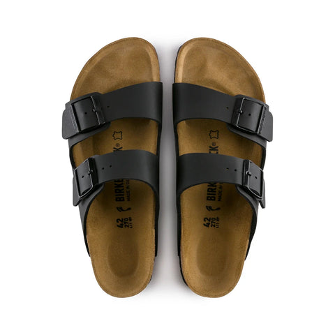 Arizona Birko-Flor (Regular Width) - Black Slides Birkenstock 