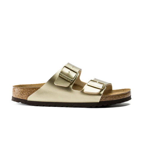 Arizona Birko Flor (Regular Width) - Gold Slides Birkenstock 