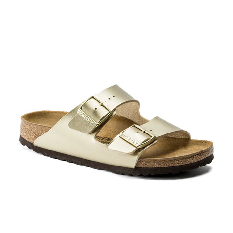 Arizona Birko Flor (Regular Width) - Gold Slides Birkenstock 