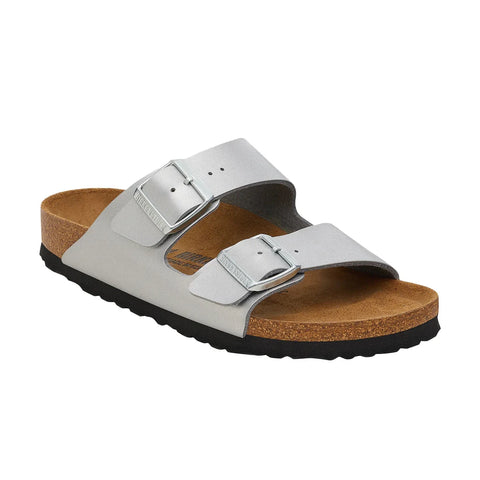 Arizona Birko-Flor (Regular Width) - Silver Slides Birkenstock 