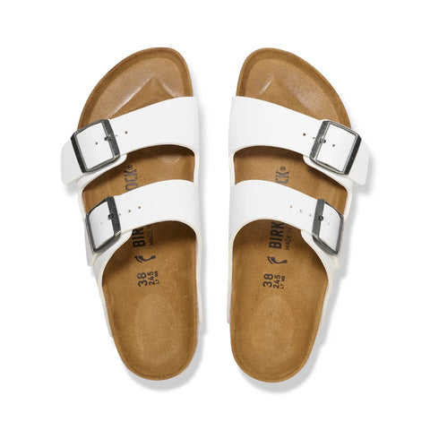 Arizona Birko-Flor (Regular Width) - White Slides Birkenstock 