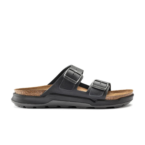 Arizona Cross Town Waxy Oiled Leather (Regular Width) - Black Sandals Birkenstock 