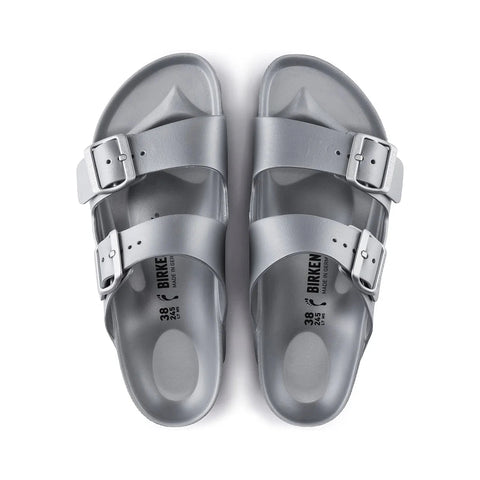 Arizona EVA (Narrow width) - Metallic Silver Slides Birkenstock 