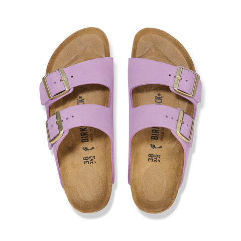 Arizona - Nubuck Leather - Crocus - Regular Slides Birkenstock 