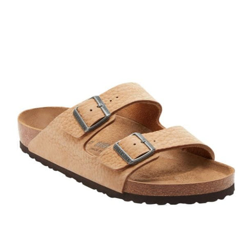 Arizona Nubuck Leather (Regular Width) - New Beige Slides Birkenstock 