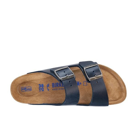 Arizona Oiled Leather (Regular width) - Soft Footbed - Blue Slides Birkenstock 