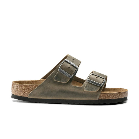Arizona Oiled leather (Regular Width) - Soft Footbed - Faded Khaki Slides Birkenstock 